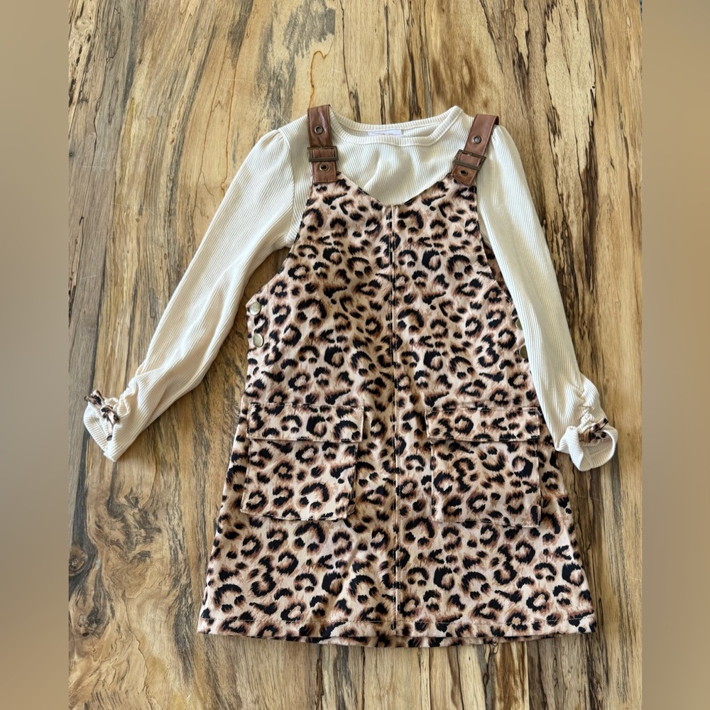 Leopard Print Dress with Cream Top